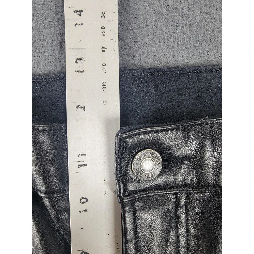 GAP Pants Womens 31 Black Vintage Slim High Rise Faux Leather Coated Modern - Picture 8 of 13